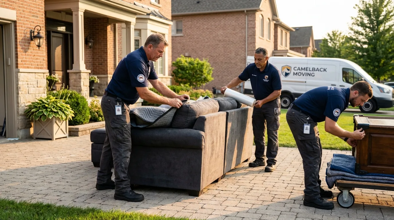Large estate moving crew wrapping furniture in Thibodaux, LA